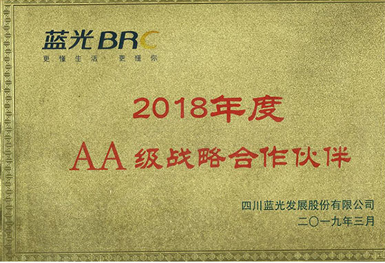 蓝光集团2018年度AA级战略合作伙伴